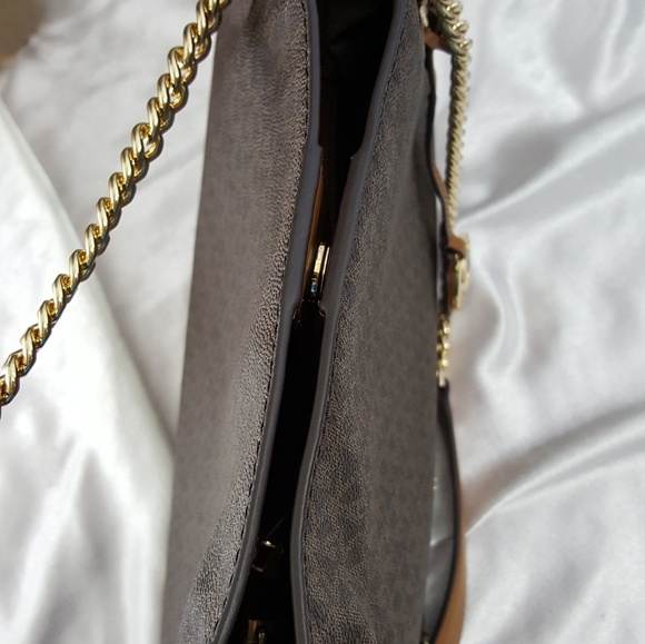 Michael Kors Jet Set Gold Chain BROWN $298Tote - Picture 4 of 8